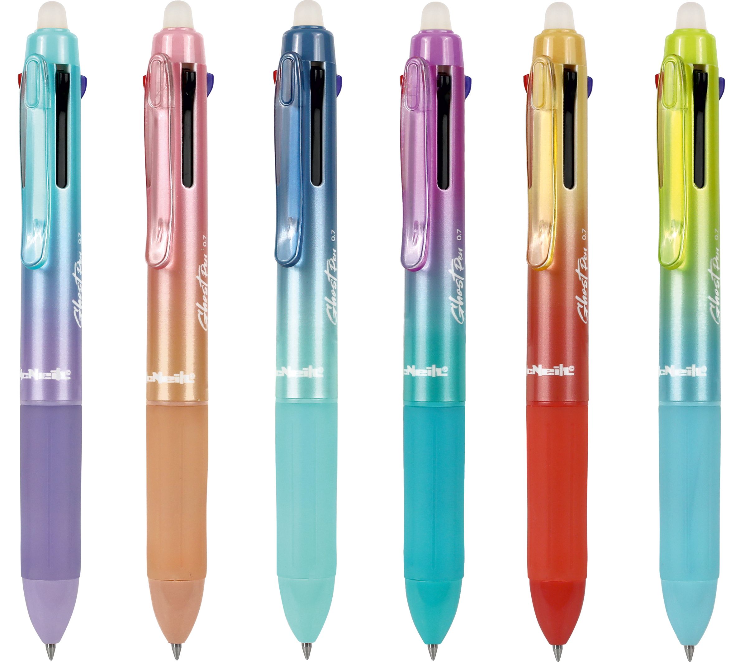 Radierbarer Gelstift Multicolor mit Druckmechanismus – McNeill Ghost Pen – gelb/orange 1 – Bild 3