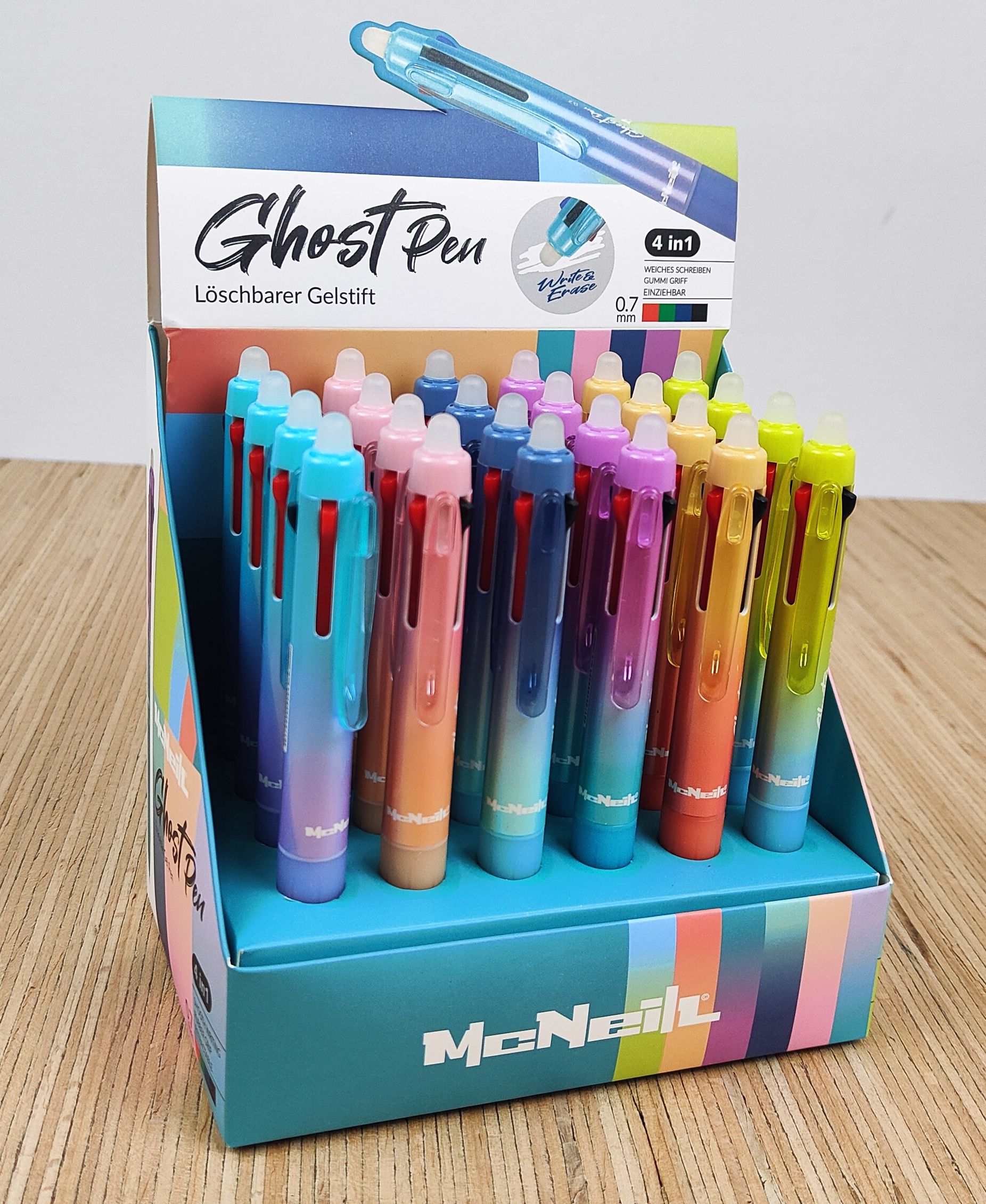 Radierbarer Gelstift Multicolor mit Druckmechanismus – McNeill Ghost Pen – gelb/orange 1 – Bild 4
