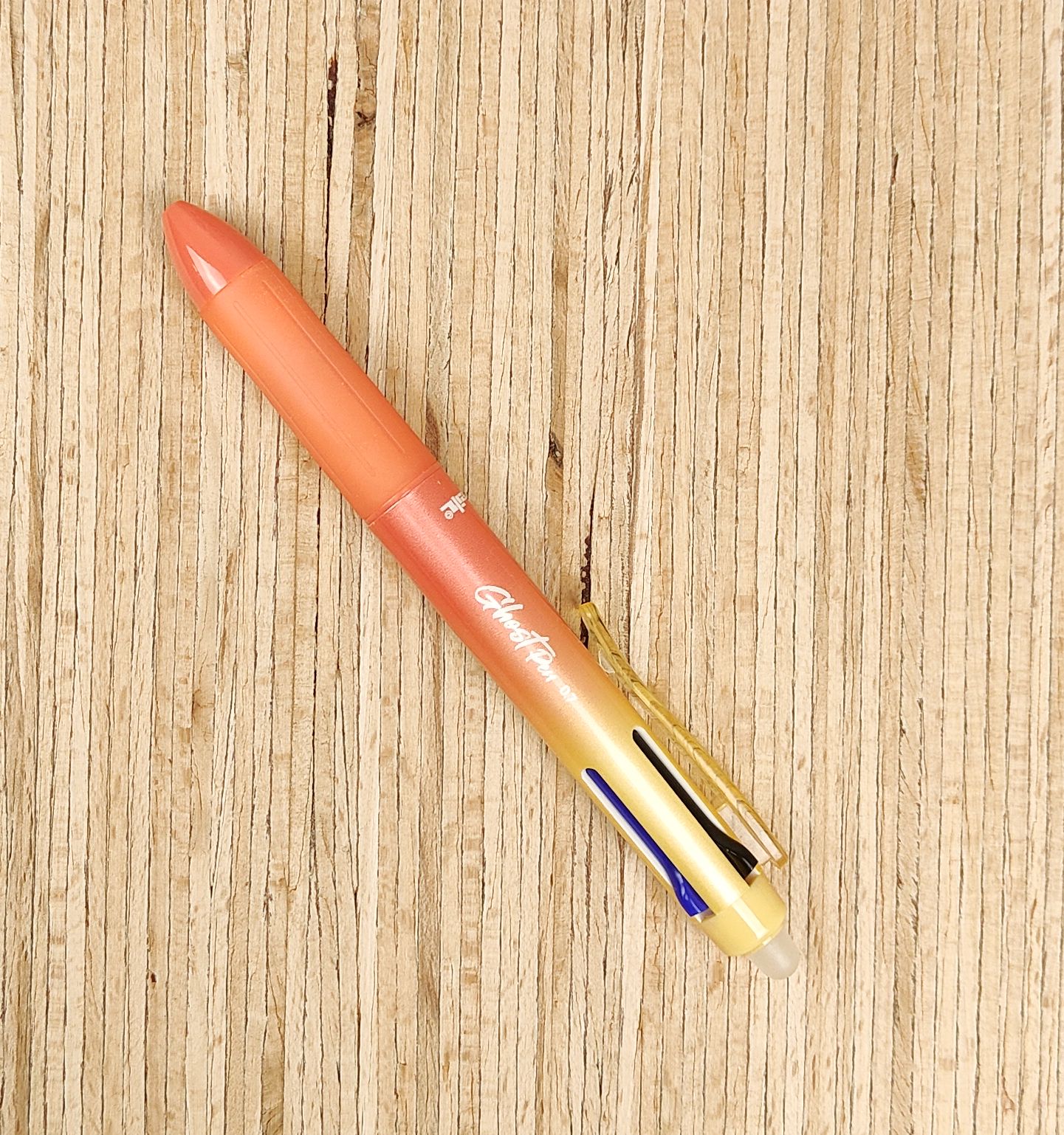 Radierbarer Gelstift Multicolor mit Druckmechanismus – McNeill Ghost Pen – gelb/orange 1 – Bild 2