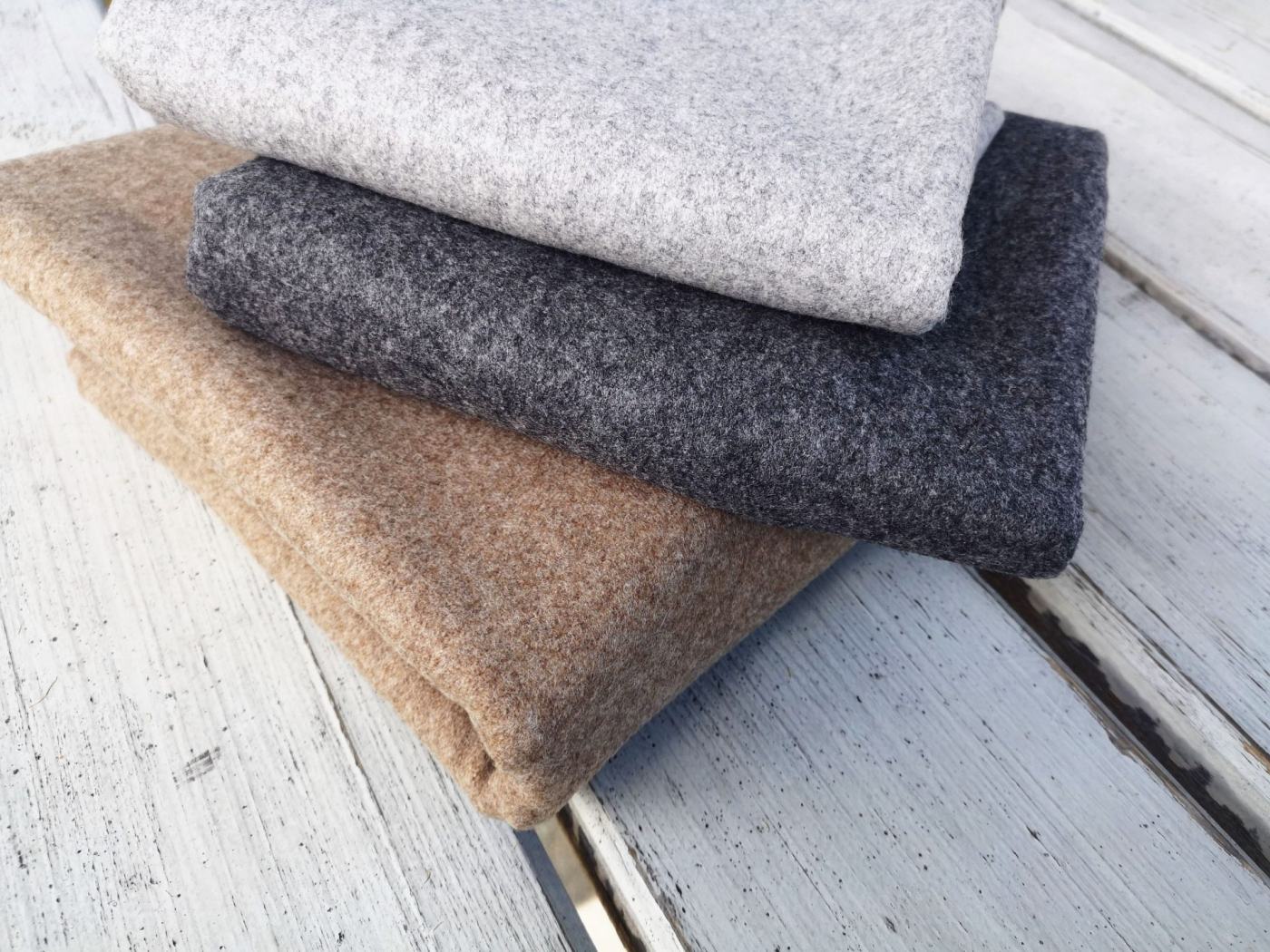 Bio Tuchloden aus 100% Wolle – grau meliert – Bild 3