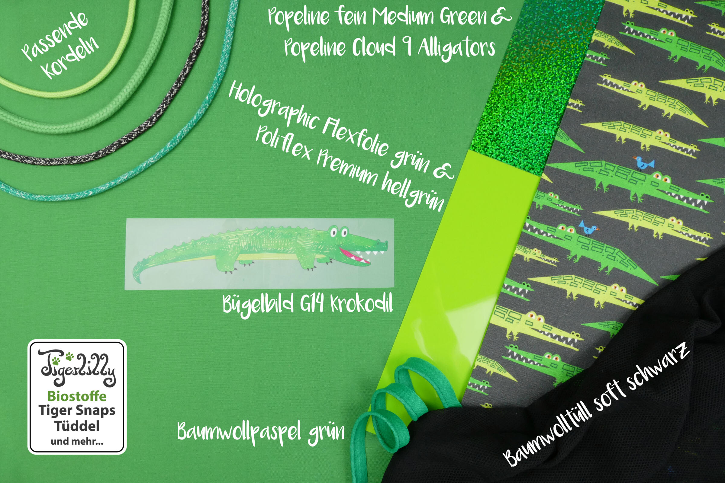 Bügelbild G14 – Tigerlilly EP – Krokodil (ca. 4 x 18cm) – Bild 5