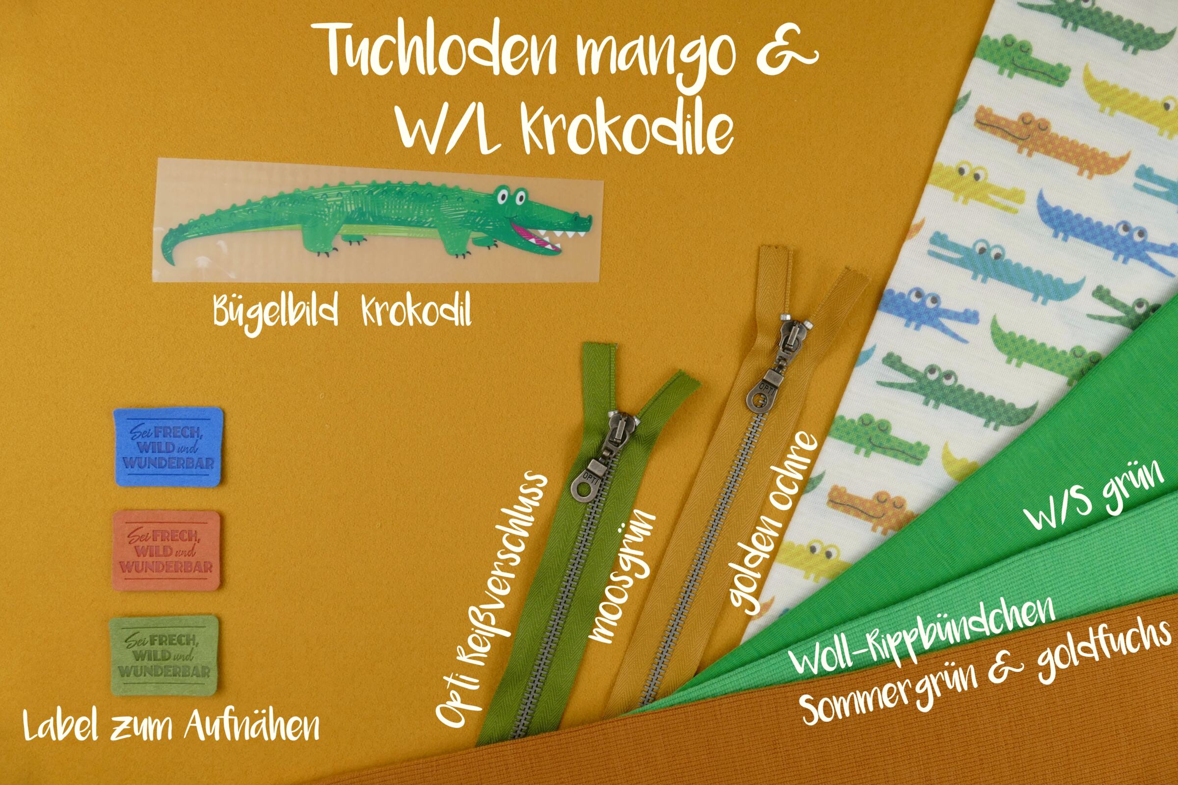 Bügelbild G14 – Tigerlilly EP – Krokodil (ca. 4 x 18cm) – Bild 4